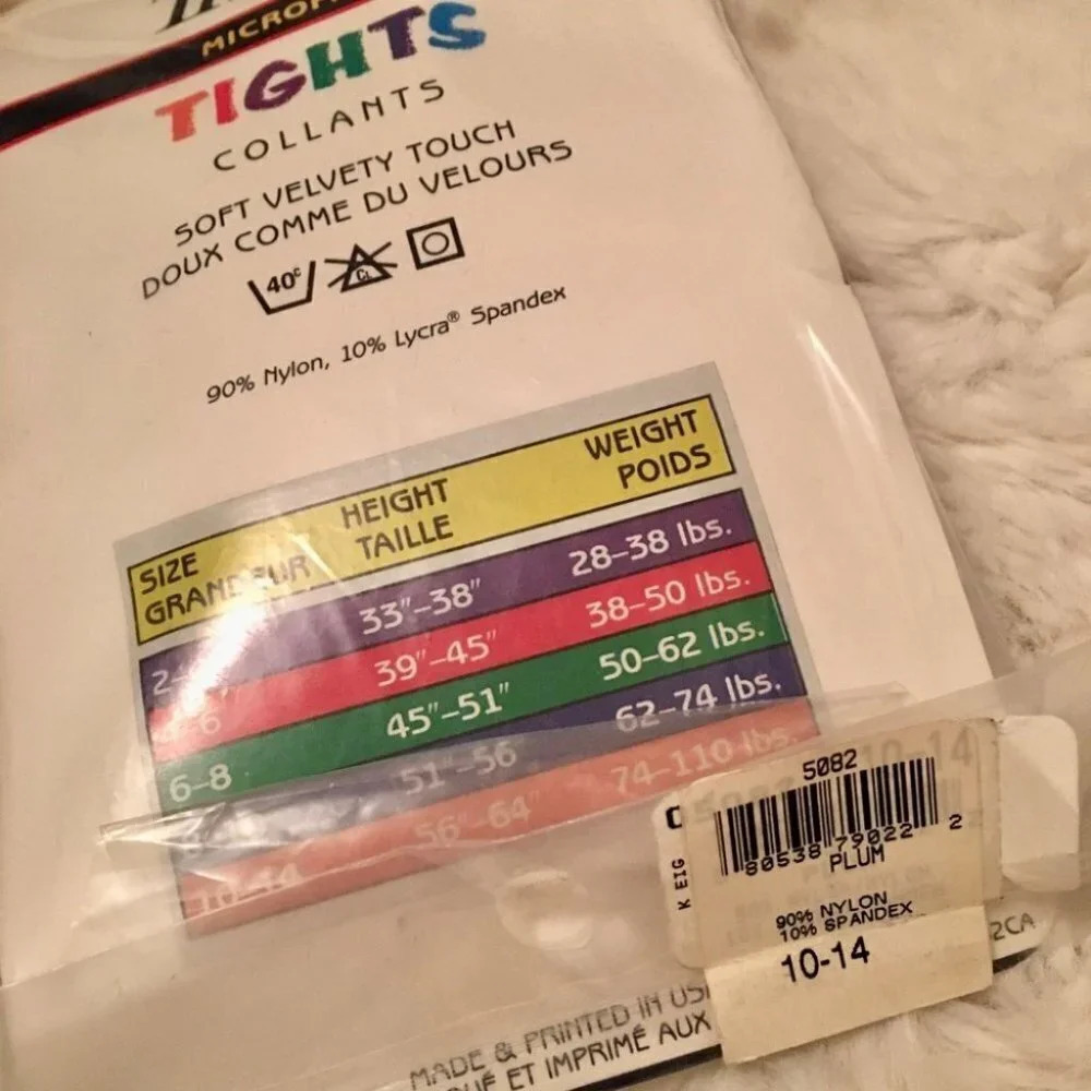 Vintage -  90s Eggplant Colour Tights - Picture 4 of 4